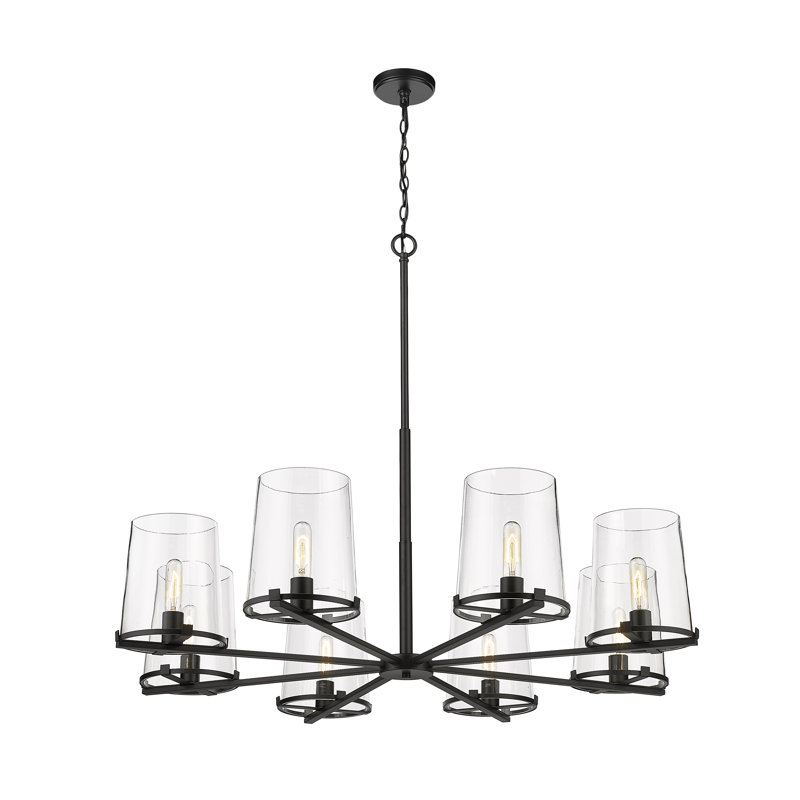 Lustre classique à 8 lumières de style bougie Catosha, Noir mat