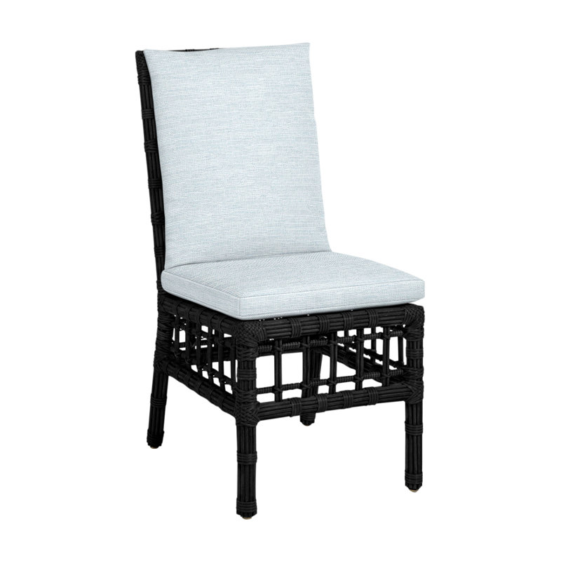 Chaise d'appoint d'extérieur en résine tressée Newport N-Dura, Pas de soudure, Papier ciel, Onyx