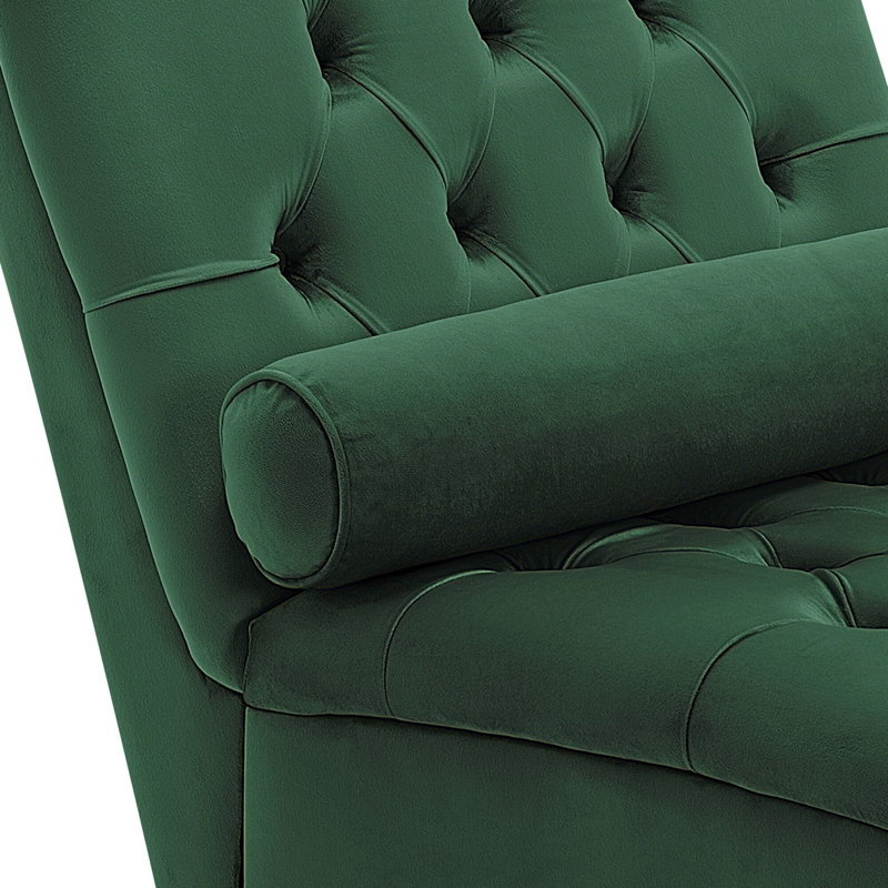Douglas Upholstered Chaise Lounge, Dark Green