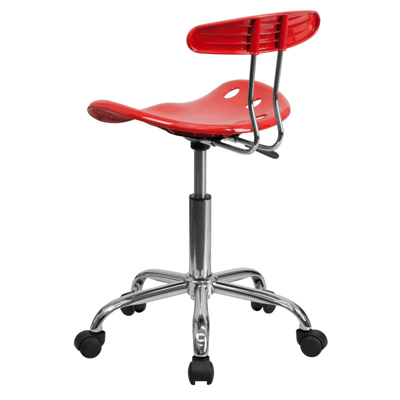Adjustable Swivel Chair for Desk and Office with Tractor Seat, Cherry Tomato