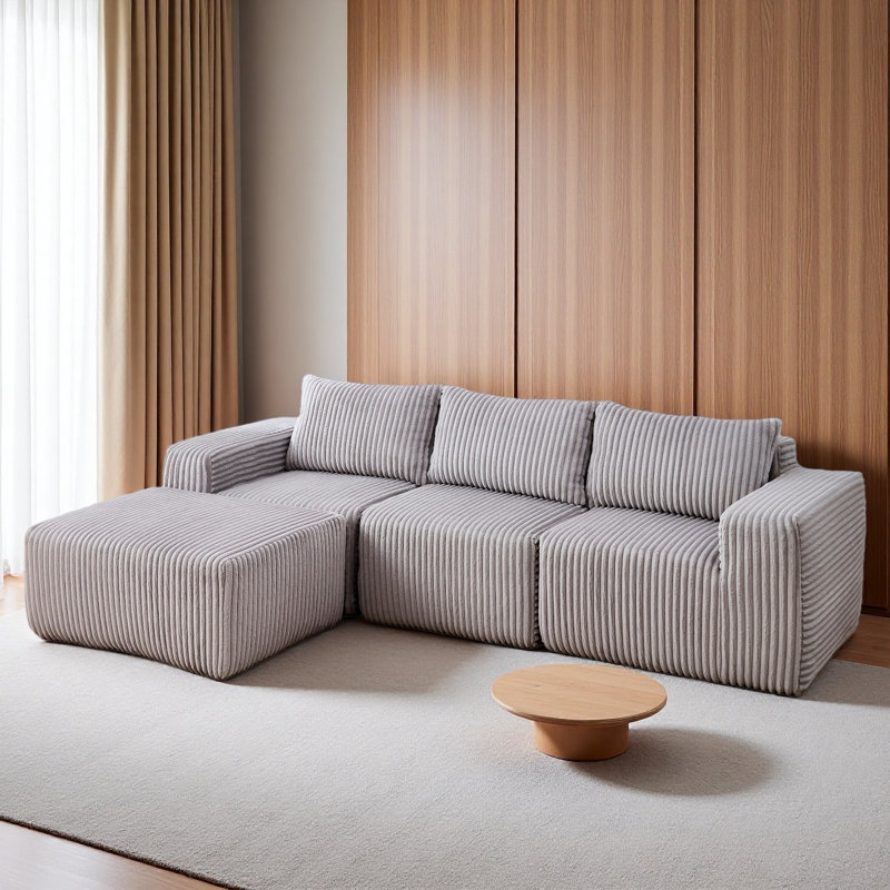 Canapé modulaire Modern, Tissu gris pâle