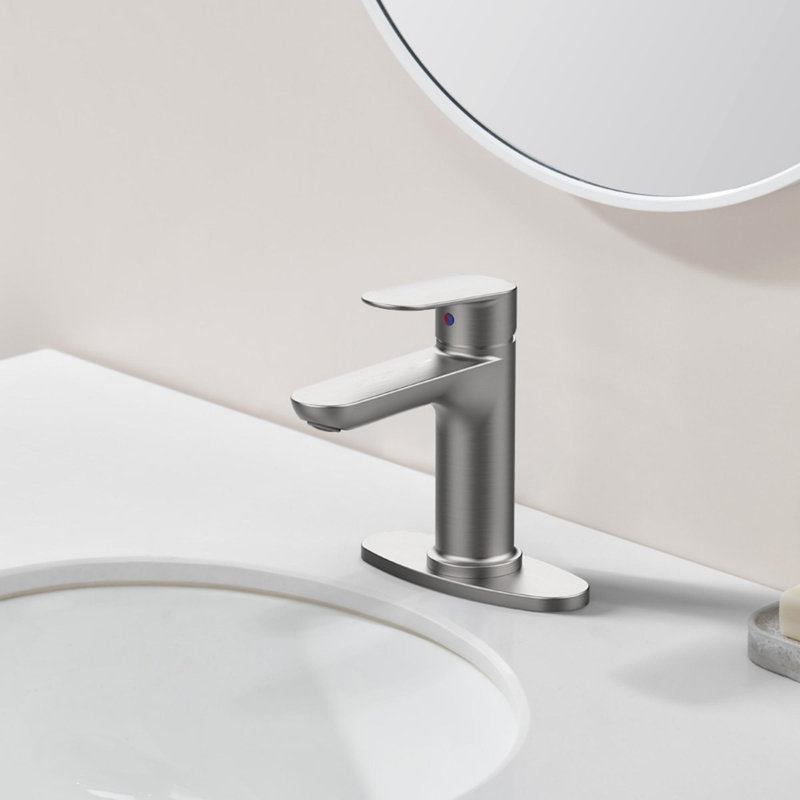 Single Handle Zinc Bathroom Sink Faucet, Brushed Nickel
