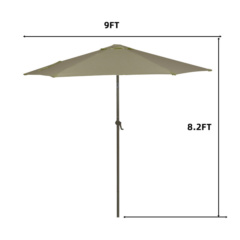 9 pi Parasol d'extérieur à énergie solaire avec lumières DEL, auvent en polyester, Tanné