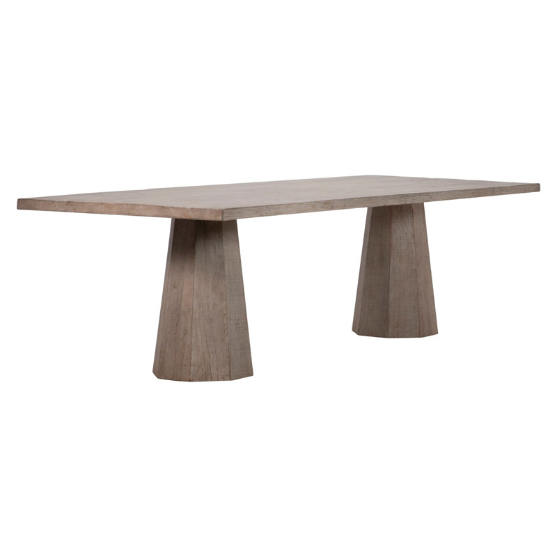 Catoosa 96" Reclaimed Pine Double Pedestal Dining Table in Light Warm Wash