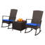 Chaises berçantes d'extérieur avec table basse de rangement-144754614