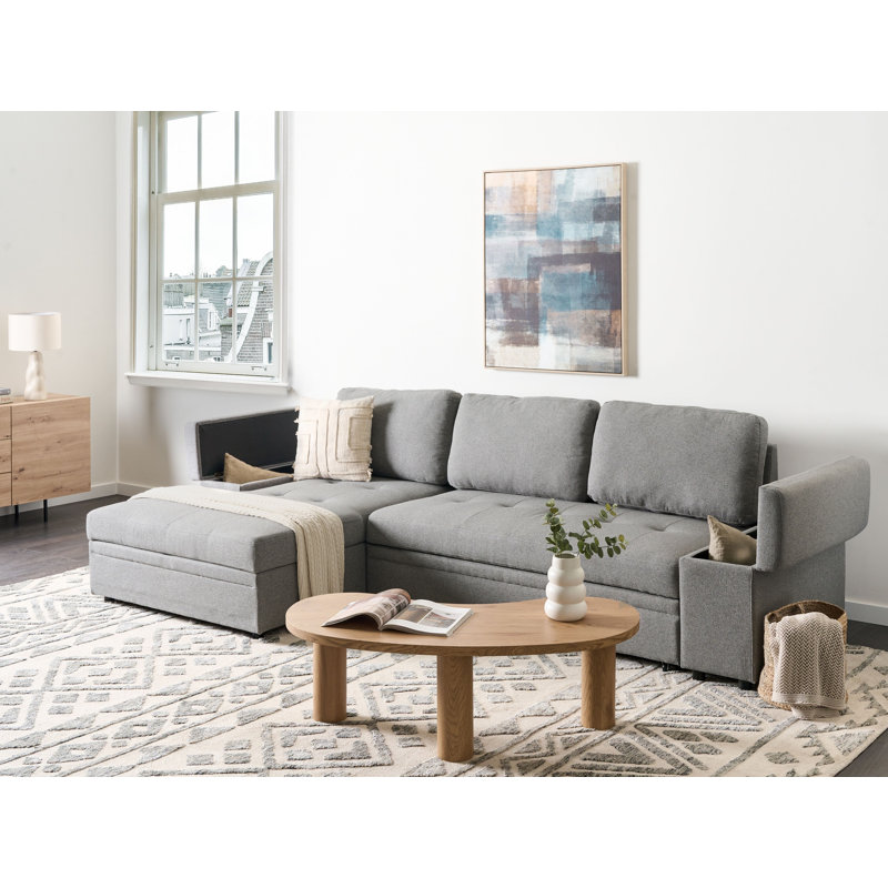 HRISEY 3 Seater Sofa Bed, Grey
