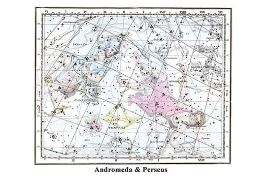 Andromède et Persée - impression d'art graphique, H 44 po x l 66 po x P 1,5 po