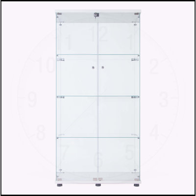 Versatile LED Strip Light Glass Display Cabinet with Multiple Shelves