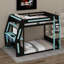 Full-Size Gaming Bunk Bed With Side-Mounted Oversized RGB Desk, USB Charging Ports & Cable Grommet, LED Light Strip-1490791980