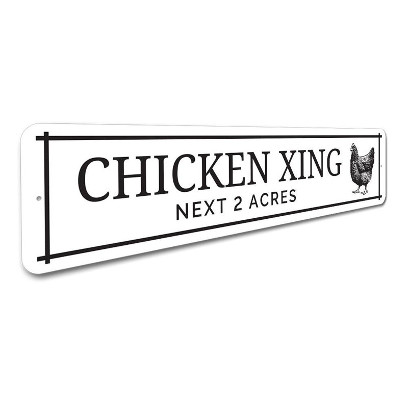 Plaque en aluminium Chicken Xing, H 6 po x l 24 po x P 0,06 po