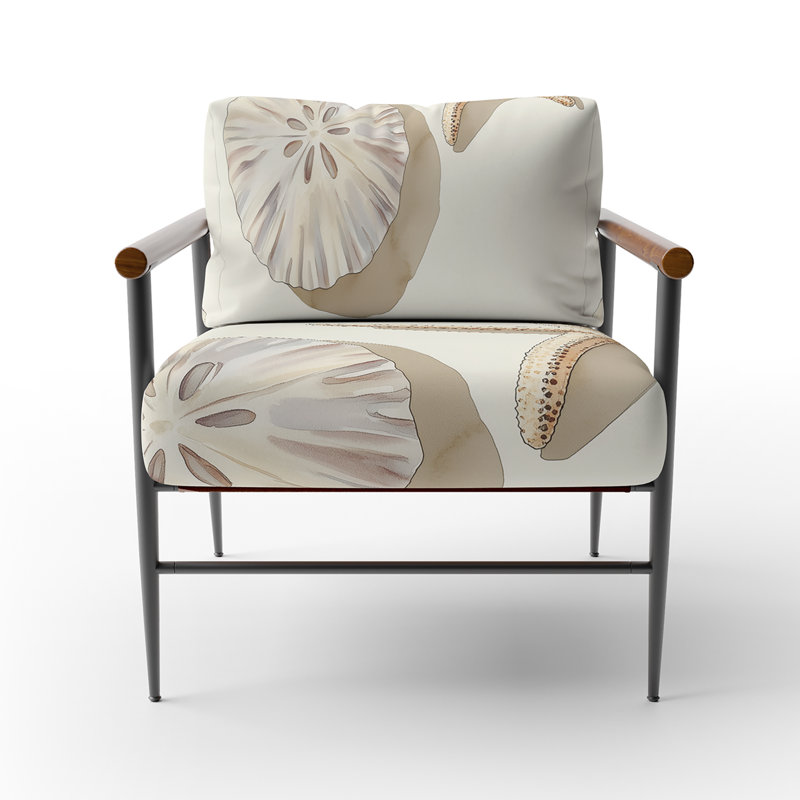 Chaise d'appoint Starfish, Bras ronds bruns