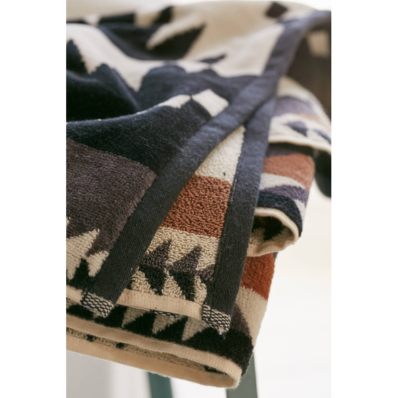 Pendleton Los Ojos Spa Towel, Black/Brown Geometric