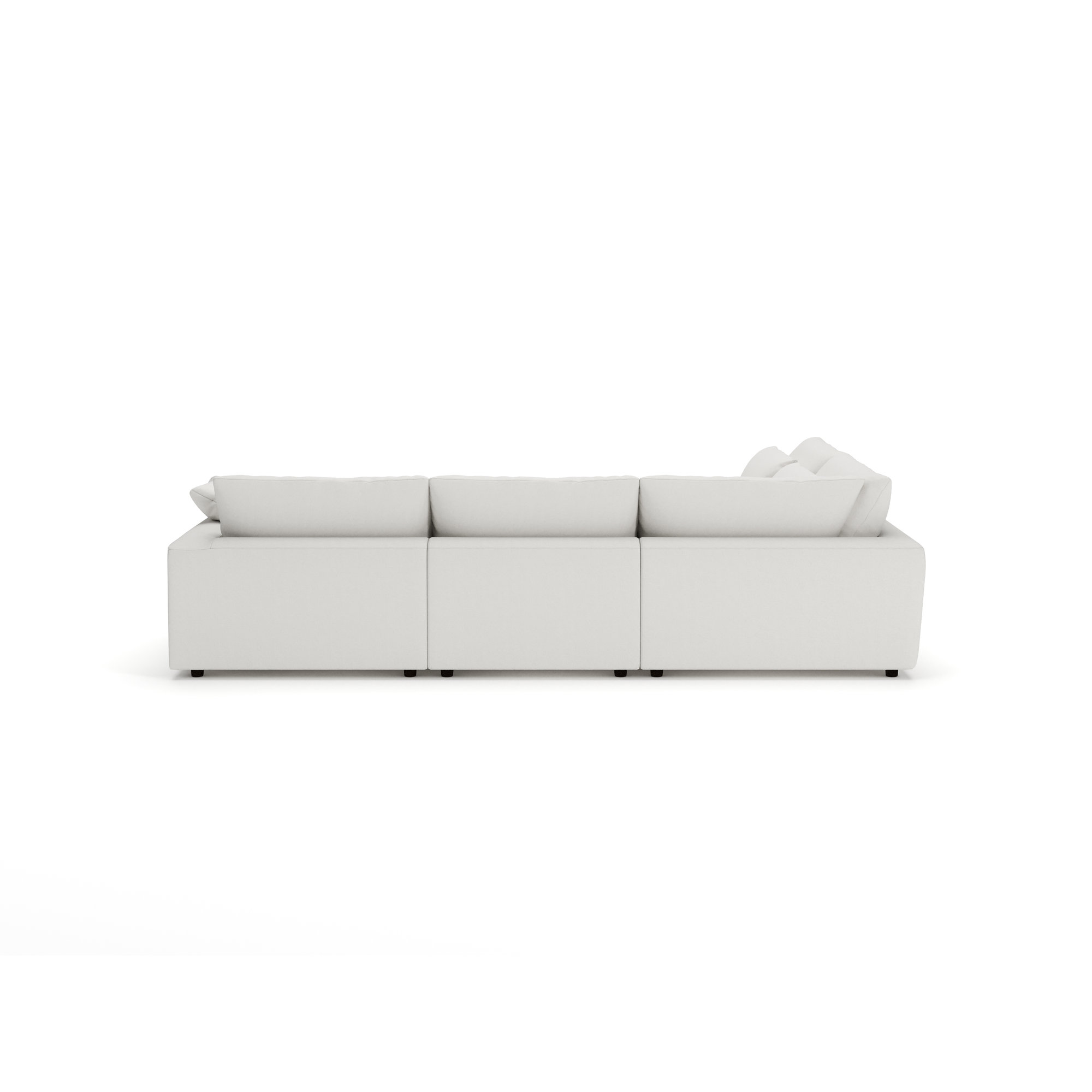 Remy 5-Piece Modular Chaise Sectional, Macarena Beige Basketweave, Left Hand Facing