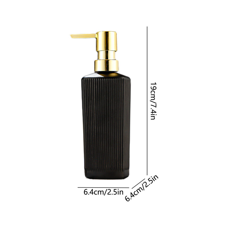 Bouteille d'eau 350 ml Distributeur de savon en verre Pompe rechargeable Bouteille de lavage à la main Luxurys, Doré