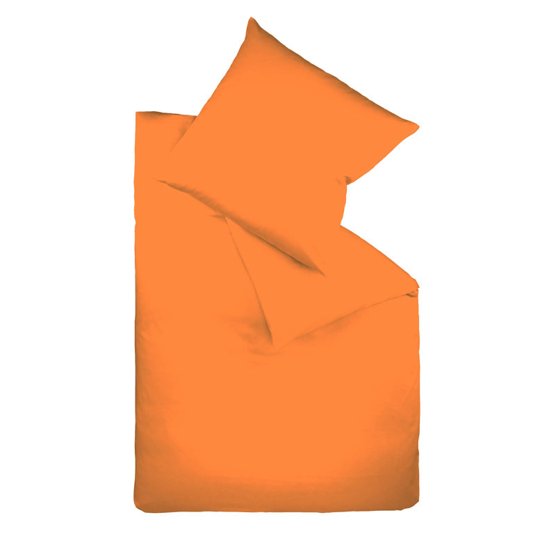 Jersey Bettwäsche Interlock-Colours 100% Baumwolle, 155 x 220 cm - 1 Pillowcase (80 x 80 cm), Orange