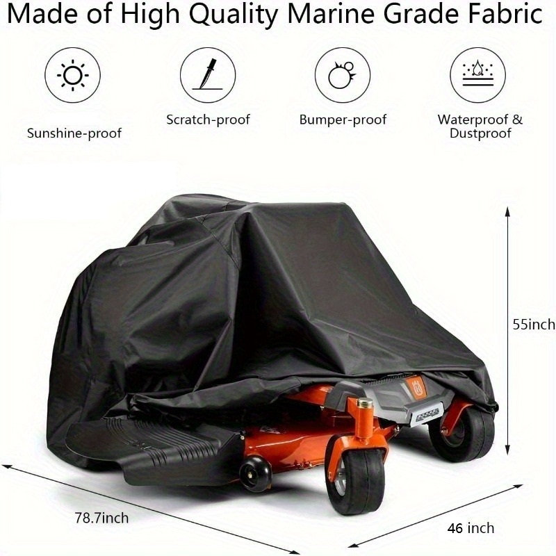 Housse de tondeuse autoportée pour l'extérieur, housse de tracteur de pelouse imperméable 210D robuste, avec sac de rangement