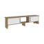 Meuble télé 65 po avec 4 tablettes ouvertes, 2 portes, console multimédia moderne pour le rangement de divertissement dans le salon