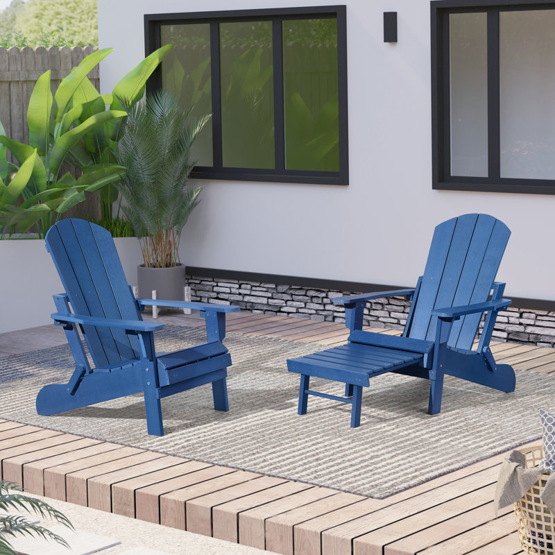 Chaise Adirondack pliante Hurley Morphew, Bleu