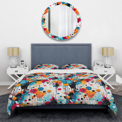 Artistic Paint Splash Dance II Abstract Duvet Cover