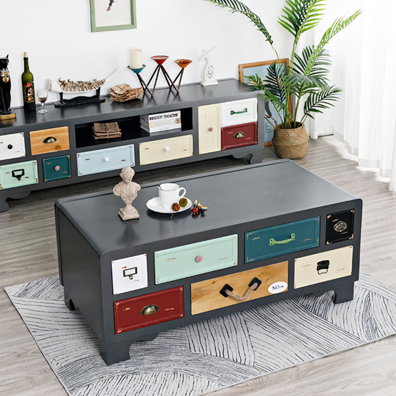 Solid wood vintage creative coffee table