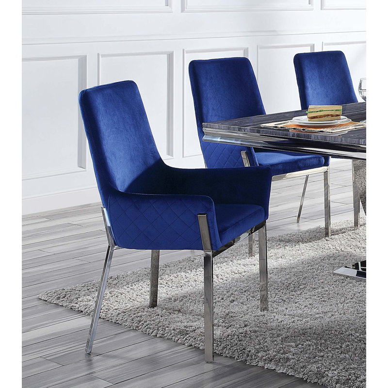 Ensemble de 2 chaises de salle à manger rembourrées en velours