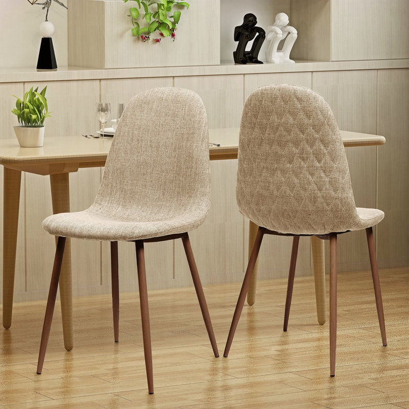 Chaise de salle à manger, Brun, Beige