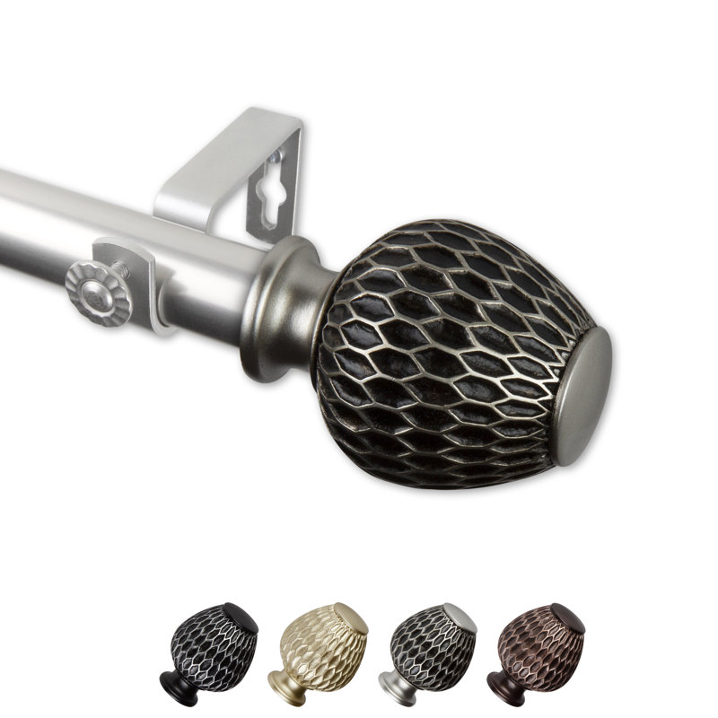 Simple Ashwin 1 po, Nickel satiné, 120" – 170"