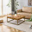 Table basse moderne avec pieds en métal 31,5 po x 31,5 po x 14,37 po Modern