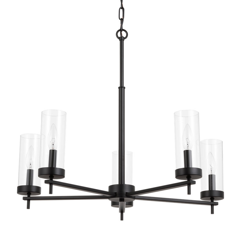 Lustre 5 lumières à abat-jour, Noir
