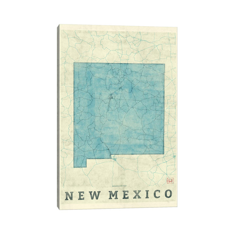 New Mexico Map by Hubert Roguski - Wrapped Canvas Print, 30.48 cm H x 45.72 cm W