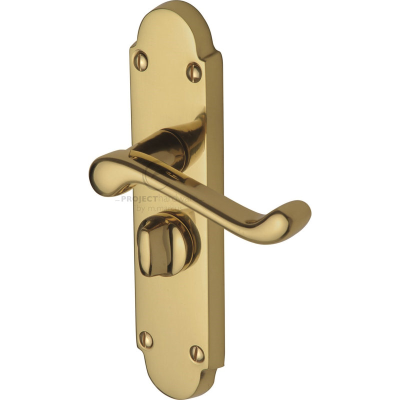 Heritage Brass Project Hardware Door Handle for Privacy Set Milton Design, Polished Brass