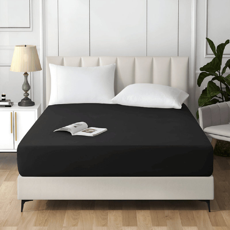 Angeliza Microfiber Standard Fitted Sheet, Black, Single (3')