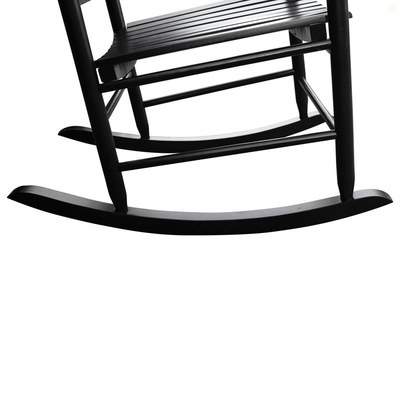 Chaise berçante en bois NOIR, sans passe-partout, Noir