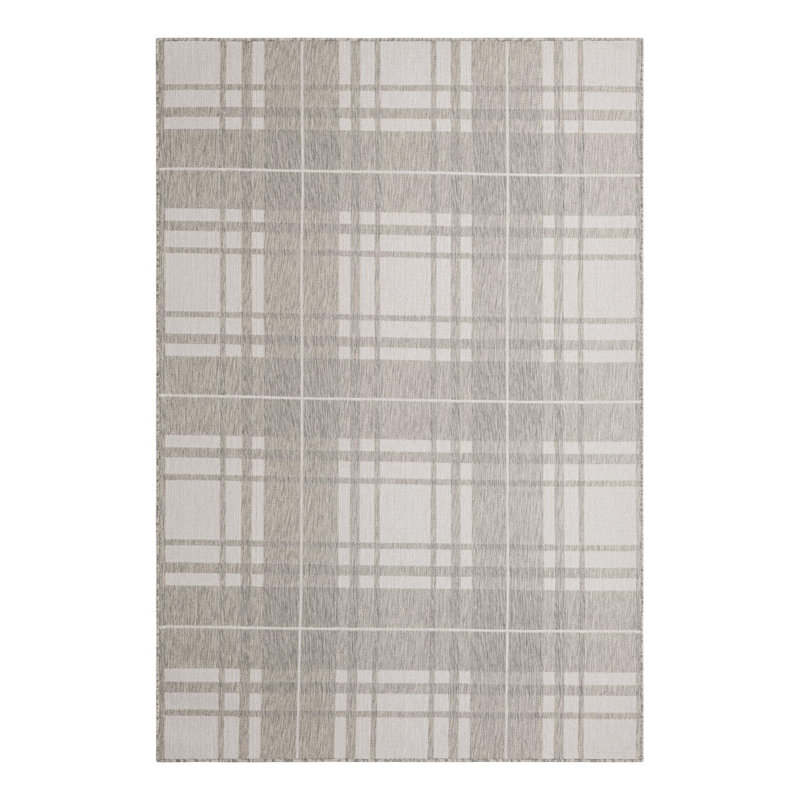 Talih Plaid Indoor / Outdoor Rug, Rectangle 6'1" x 9'