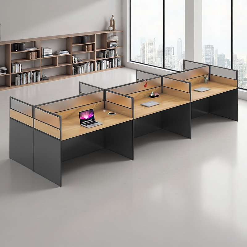 Rectangle 6 Person Benching Workstation with Cable,Cubicle Desk