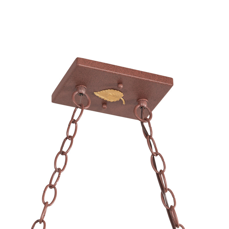 6 - Light Pendant, Rust, 43" H x 48" W x 17" D, Silver Mica
