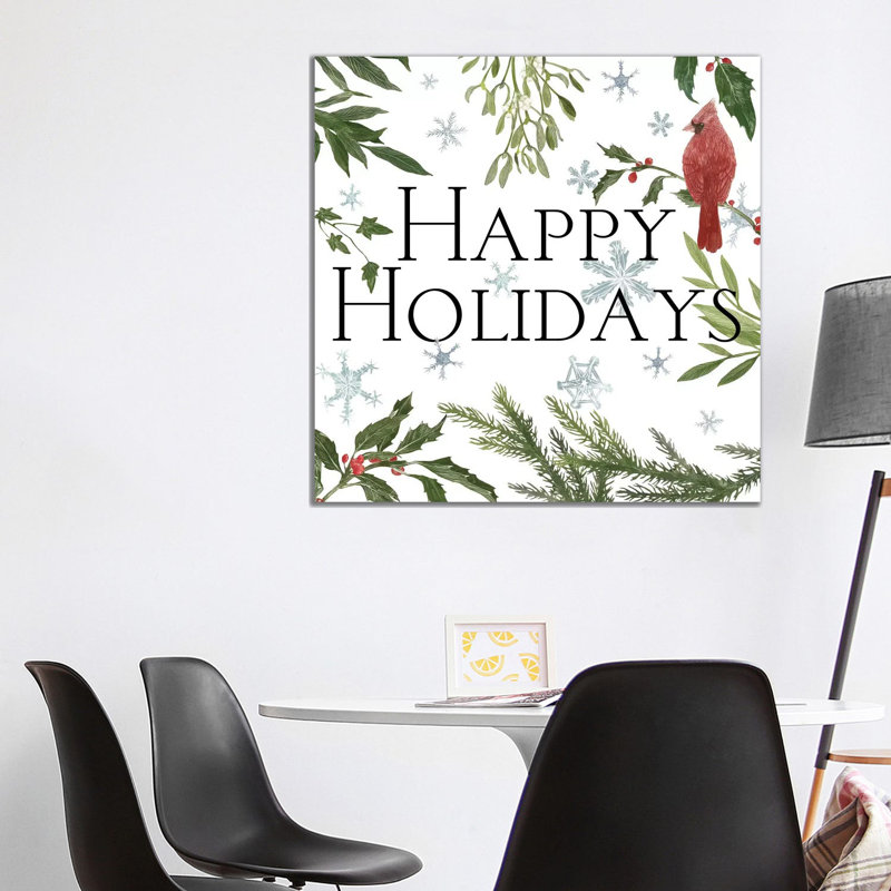 Peace And Joy Cardinal III by Sara Zieve Miller - Gallery-Wrapped Canvas Giclée on Canvas, Wrapped Canvas