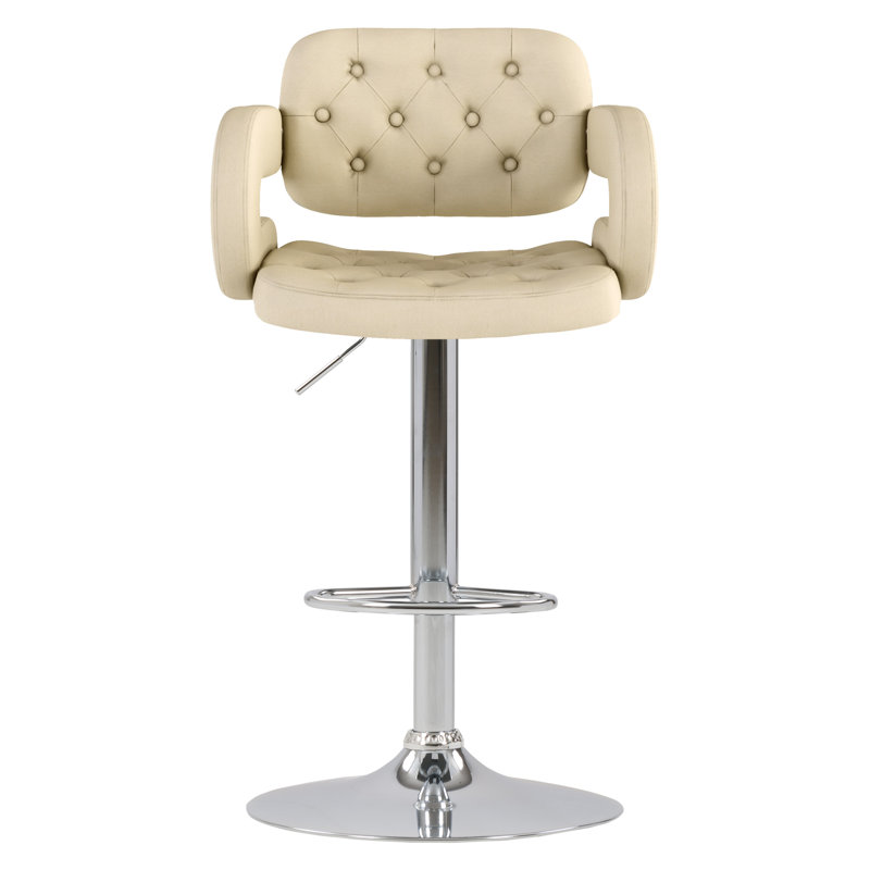 Tabouret de bar rotatif à hauteur ajustable Quira, Avoine