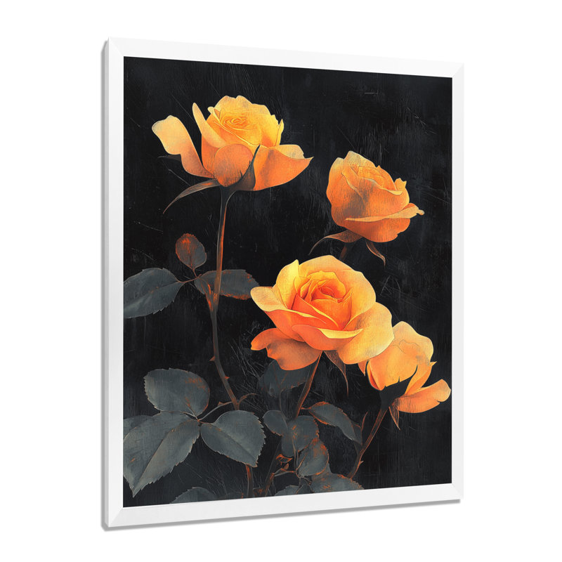 Brittney - impressions sur toile florales, H 32 po x l 24 po, Reproduction encadrée d'une seule photo, Blanc