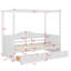 Lit simple avec auvent et deux tiroirs, structure de plateforme en bois avec tête de lit-1519147352
