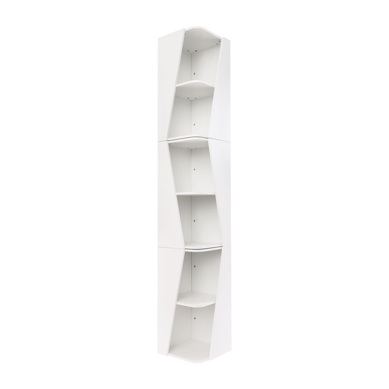 Bibliothèque de coin 6 niveaux, Blanc