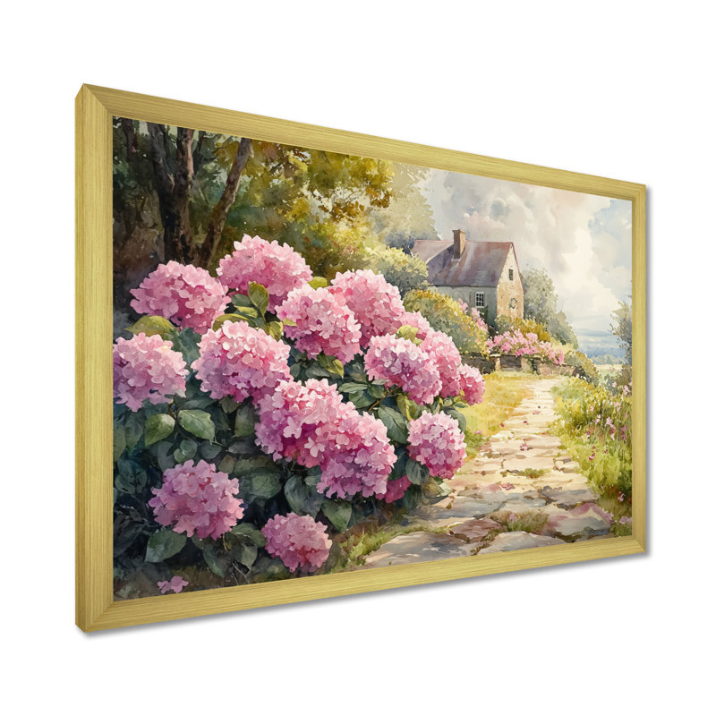 Dobromir - Floral Wall Art, Reproduction encadrée d'une seule photo, H 12 po x l 20 po, Doré
