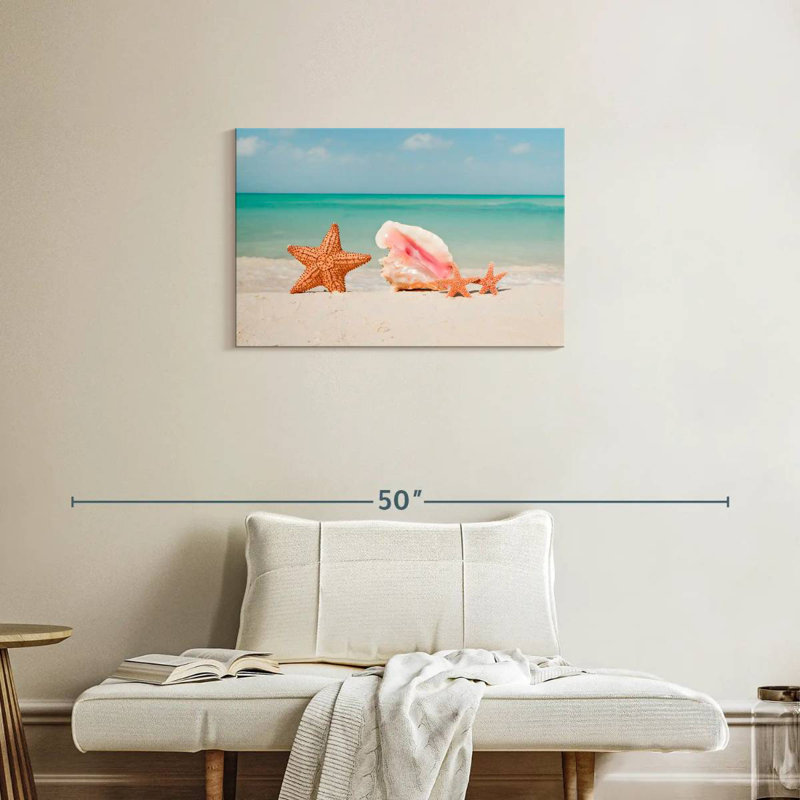 Étoile de mer et coquille Aureo, H 20 po x l 30 po