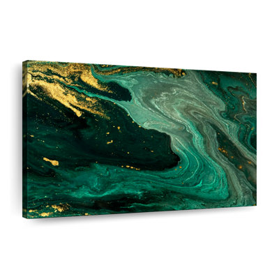 Green And Gold Abstract Canvas Print