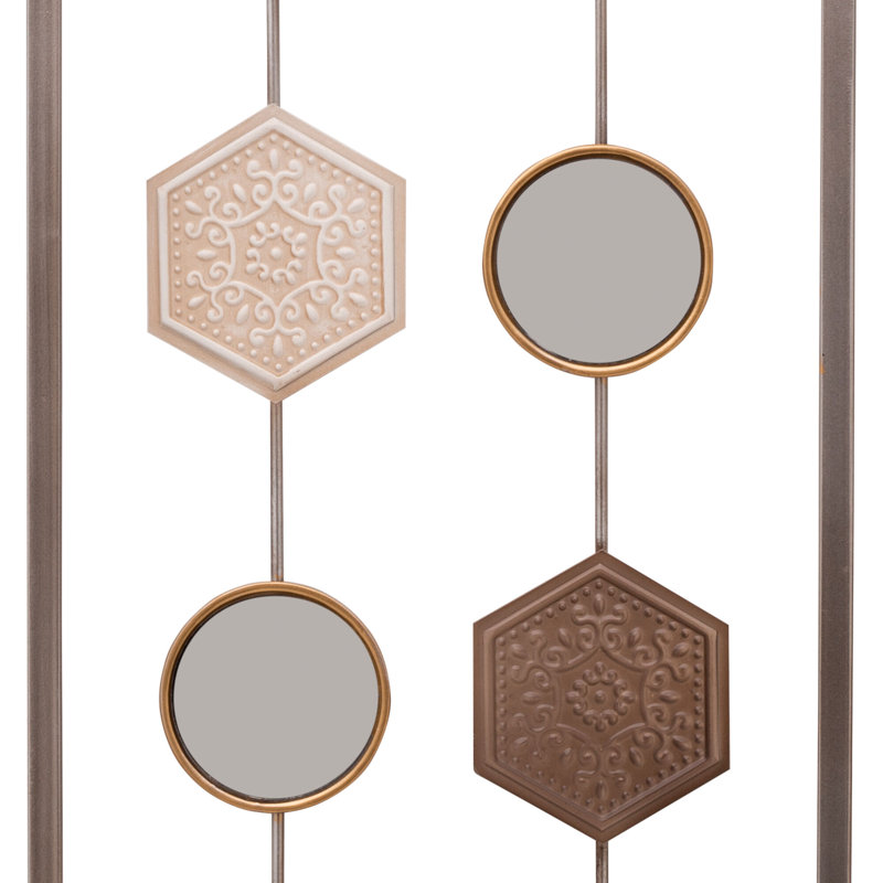 Multicolored Geometric Metal Wire Wall Sculpture Set