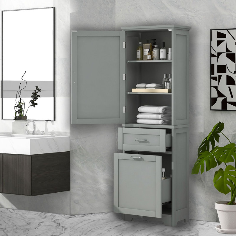 Spriha Linen Cabinet, Gray