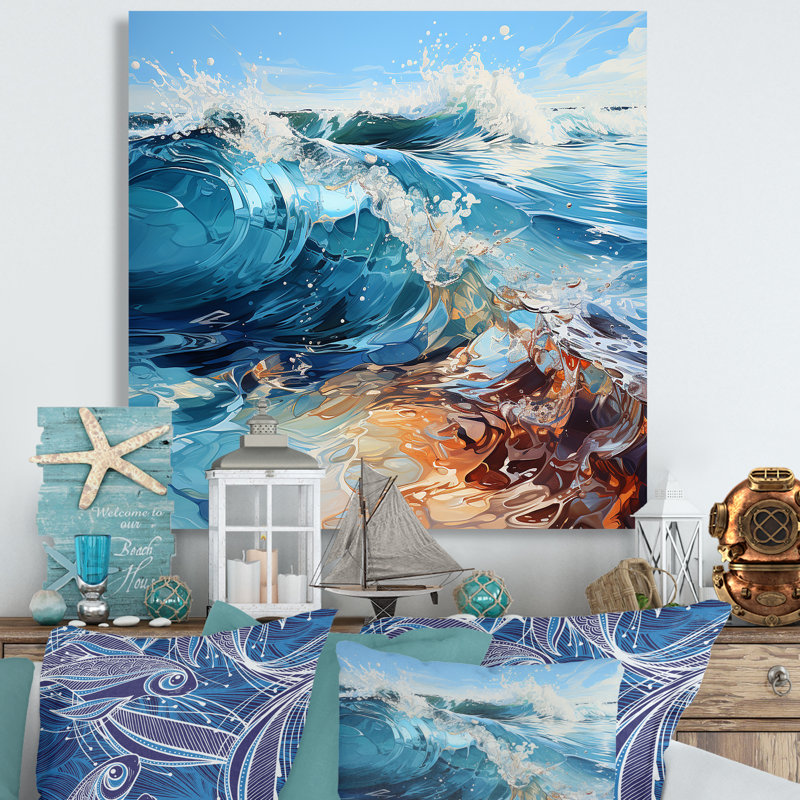 «Ocean Charm Vivid», impression sur toile, H 16 po x l 16 po x P 1 po, Toile tendue