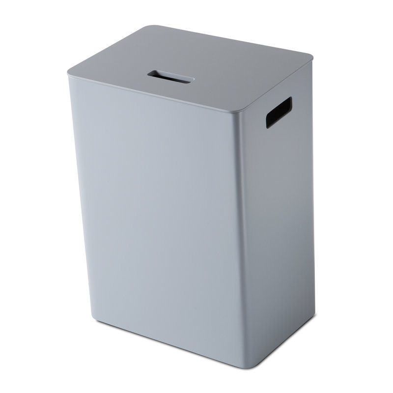 Wood Laundry Hamper with Handles, Ash Grey