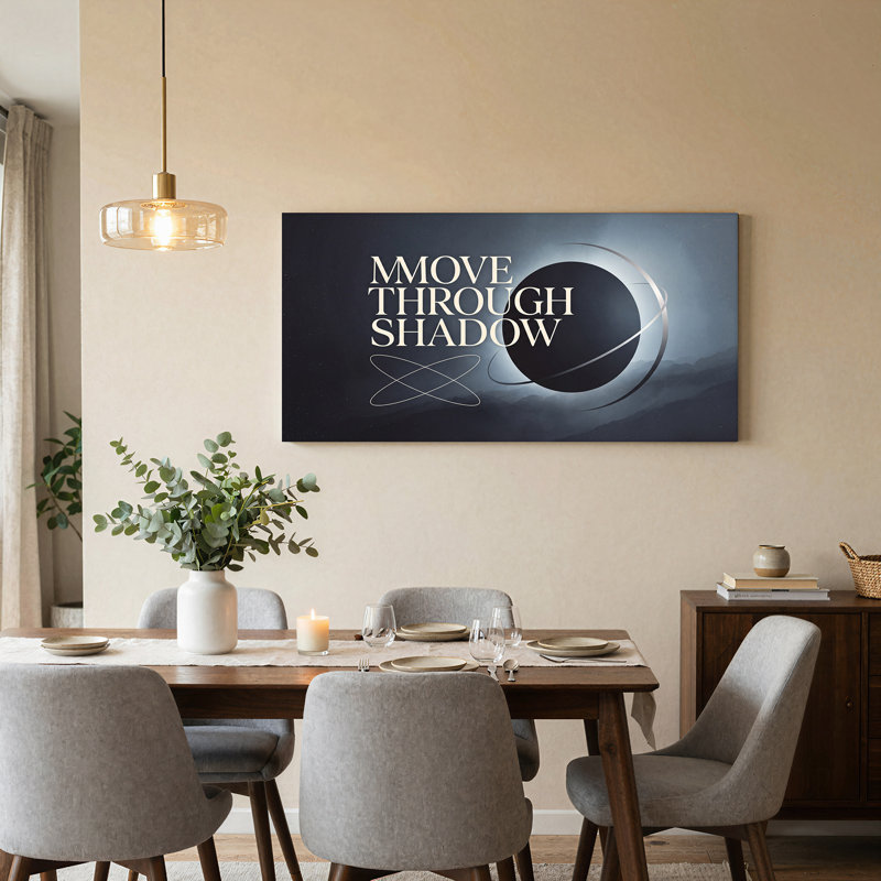 Move Through Shadow Typography With Eclipse And Atom Canvas Wall Art, 40“W x 20”H