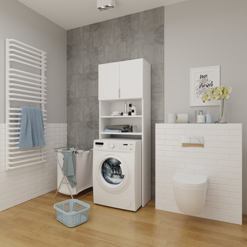 Nayyirah Solid + Manufactured Wood Laundry Room Organiser, White